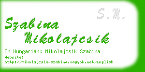 szabina mikolajcsik business card